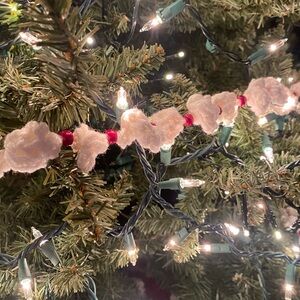 Hand crocheted Christmas Popcorn Garland